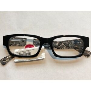 NEW South Beach Peepers Black Reading Glasses +1.25